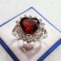 5 colors! charm lady's red/blue/white/green/pink heart love zircon ring #7,8,9