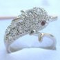 6 colors! fine fancy Dolphin CZ 18KGP ring US #8,9,10