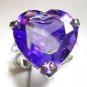 8 colors! facny heart love green/pink jade/blue opal /purple/red zircon ring