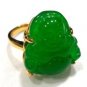2 colors! men/women's fancy carve green jade Buddha bless happy ring #7,8,9