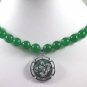 10 colors! beautiful white pearl green blue jade necklace +18KGP jade pendant