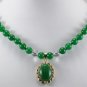 11 colors! charming green/blue/pink jade white pearl necklace+18KGP jade pendant