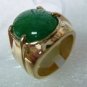4 colors! wonderful men's green jade bead 18KGP ring US size 9,10,11,12