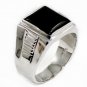 4 colors! fine unsex black agate bead 18KGP ring #8,9