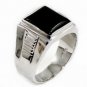 4 colors! fine unsex black agate bead 18KGP ring #8,9