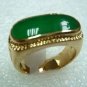 6 colors! lady's fine green jade /black agate bead 18KGP ring