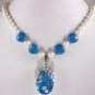 12 colors! white pearl mixed green/red/blue jade necklace +jade/ zircon pendant