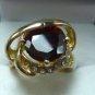 3 colors! lady's fancy exquisite blue/red/purple zircon bead 18KGP ring #7,8,9