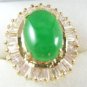 10 colors! green jade/tiger eye red/pink/yellow/purple/green/blue Zirconia ring