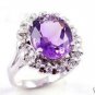 4 colors! exquisite blue/purple/red Zirconia bead 18KGP ring #7,8,9 available
