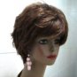 Lady's good quality short black brown SYNTHETIC FIBER Hair wig #E-9183