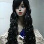 Lady's beautiful long wave black/ mixed brown SYNTHETIC FIBER Hair wig #A-297L