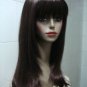 Beautiful lady's long red Straight SYNTHETIC FIBER Hair wig #E-9813 free shiping