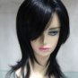 Beautiful lady's long black red brown Straight SYNTHETIC FIBER Hair wig #E-822A