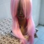High quality lady's long brown pink white yellow cosplay hair wig #6224