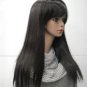 Beautiful lady's long black /dark red Straight SYNTHETIC FIBER Hair wig #E-918