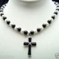 7 colors! pink/white pearl purple/green jade black agate cross pendant necklace