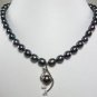 4 colors! beautiful genuine cultured white black pearl necklace 17" + pendant