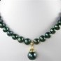 5 colors! Charm 7-8mm black pearl necklace 17" +5 kinds of shell pearl pendant