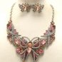 Luxury class victorian style austrian crystal butterfly party necklace and earring set