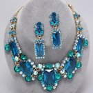 Choose from 1 of 10 Chunky Acrylic Crystal Statement Necklace Earring Set
