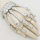 SILVER SKELETON BONES STRUCTURE STRETCH BRACELET AND RING SET