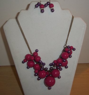 Pink Bubbles Necklace Set
