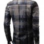 Man Long Sleeve Plaid Shirts with Turndown Collar
