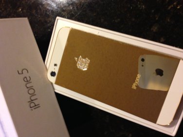 iPhone 5 Gold w/ Swarovski Diamond Crystals Back Housing Faceplate Cover Replacement Part