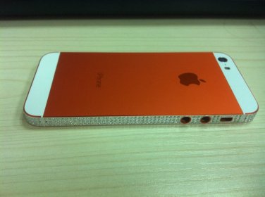 iPhone 5 Red w/ Swarovski Diamond Crystals Back Housing Faceplate Cover Replacement Part