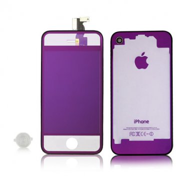 5x iPhone 4S Transparent Electroplated Purple Replacement LCD Digitizer Assembly Parts