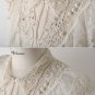 Women White Ruffle And Beading Short Sleeve Lace Blouses
