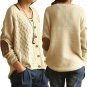 Women Knitted Patch Gridding Cardigan