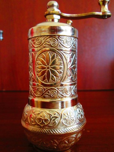 Turkish Salt, Pepper Mill, Spice Grinder (Gold Color)