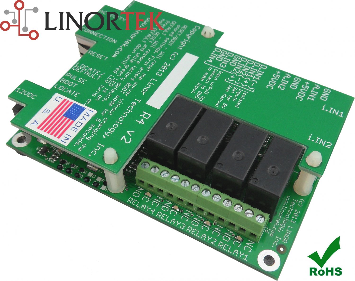Linortek Fargo R4DI Smartphone & Web Remote Relay Control/Monitor, Web Server, I/O POE