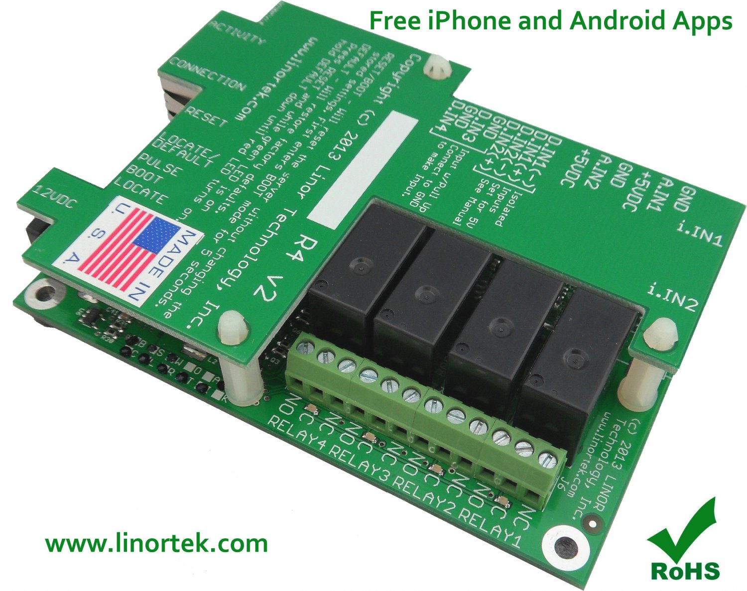 Fargo R4DI Web Remote Control Monitoring Garage Door, Sprinkler POE Free Phone Apps