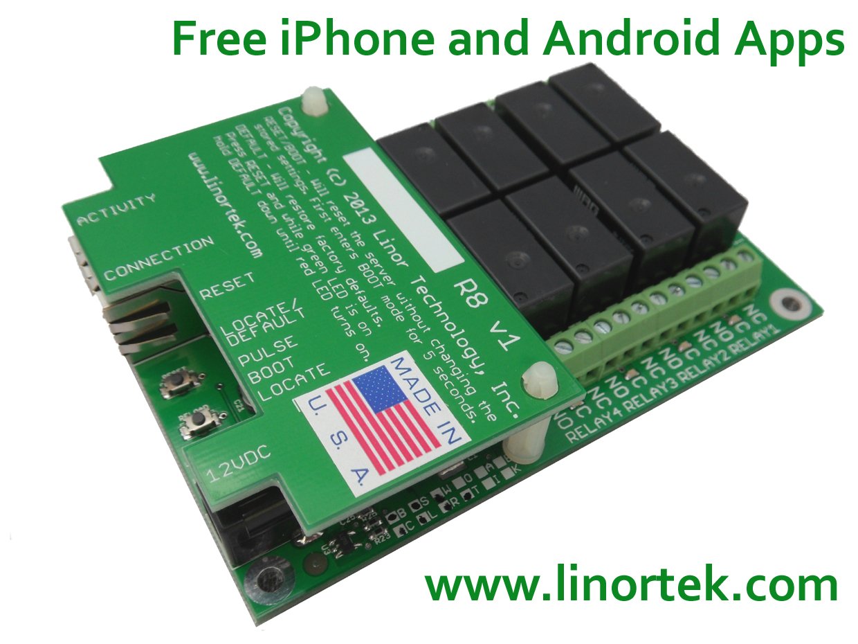 Linortek FARGO G2R8 TCP/IP Web Relay Remote Control Board 8 Relay Outputs for Remote Power Switch
