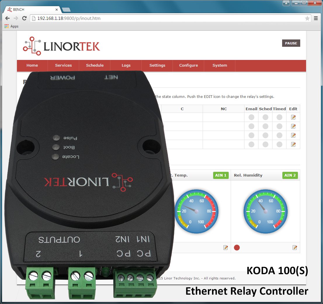 KODA 100 TCP/IP Web Relay Ethernet I/O Remote Monitoring Controller Real Time Clock Email Alerts POE