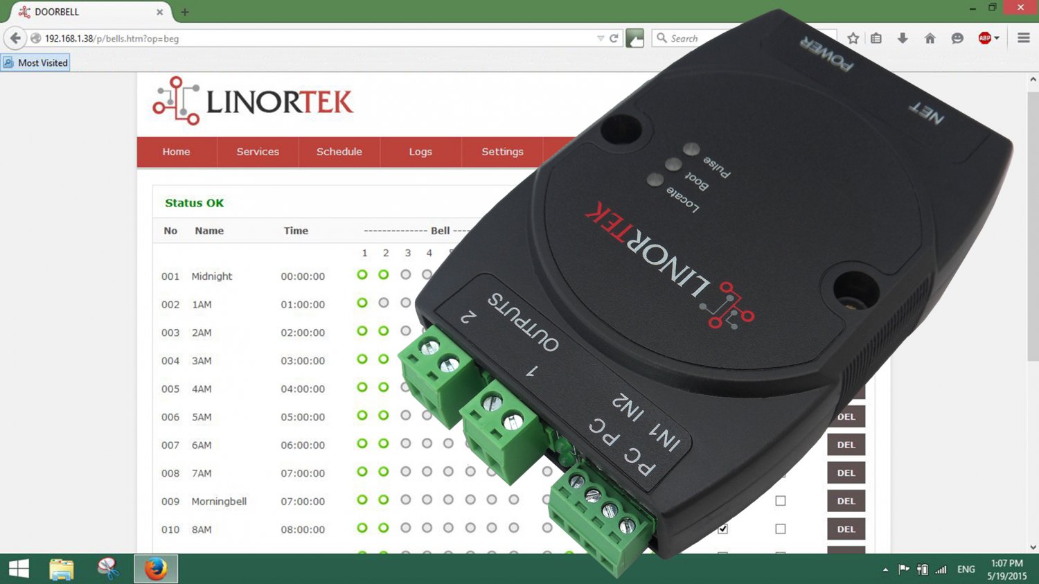 Linortek Netbell-2-2Bel School Break Bell System Factory Lunch Time ...