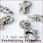 5 SILVER EXTRA LARGE LOBSTER SWIVEL CLASPS - 1.5 INCH