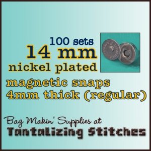100 Nickel Plated 14 mm Magnetic Snap Closure