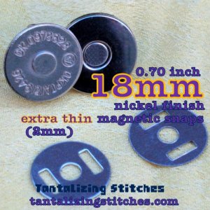 600 Nickel Plated Finish Extra thin 18 mm Magnetic Snap Closures