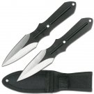2Pc Throwing Knife Set 7.5 inch Solid Stainless Steel w Nylon Pouch $11.99