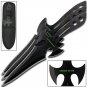 3 Pc. Nefarious Zombie Killer Throwing Knife Knives Kunai Set Sheath Apocalypse