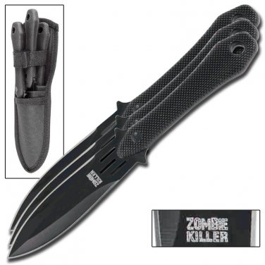 Decimator Zombie Killer 3 Piece Tactical Target Practicing Throwing Knives