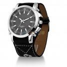 Fashion Leather Oversized Men Quartz Luminous Hands Wrist Watch B81U New Black
