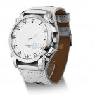 Fashion Leather Oversized Men Quartz Luminous Hands Wrist Watch B81U New White