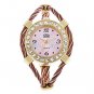 Womens Girls Lady Colorful Bangle Watch Classic Golden Quartz Bracelet Watch Pink