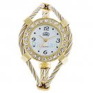 Womens Girls Lady Colorful Bangle Watch Classic Golden Quartz Bracelet Watch White $5.99