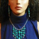 Turquoise Beaded Necklace and Earring Set